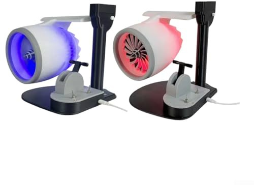 Ventilatore da tavolo, USB con LED umidificatore, design creativo del motore aereo, elegante tecnologia Airflow Sense Ventilatore spray (blu)