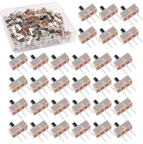 HUAZIZ 400 pezzi Mini interruttori a scorrimento Interruttori a lamina verticale 3 pin 2 posizioni 1P2T SPDT con pannello PCB per Arduino 0,5 A, 50 V CC, 3 mm