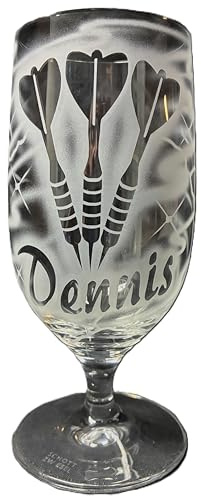 Biertulpe 0,3 l mit Gravur Dart Dartpfeile Logo und Name personalisiert Pils Glas Bierglas in Tulpenform Bierschwenker individuell Geschenk Biertrinker Darter Dartspieler Dartverein