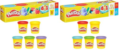 Play-Doh 5er-Pack Schulspaß Set, 85g-Dosen, Vorschulspielzeug für Kinder ab 2 Jahren, Schulpreise, Spielknete, zum Kneten & Spielen (Packung mit 2)