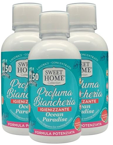 Sweet Home Profuma Biancheria Concentrato, Con Olio Essenziale Di Tea Tree Antibatterico Naturale, 50 Lavaggi 250ml (OCEAN PARADISE (3 Unità))