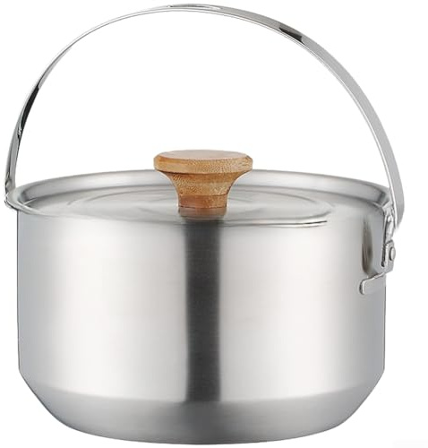 AugustknowU 4L Edelstahl-Topf mit Deckel und Griff aus 304 Edelstahl für Widerstand und einfache Reinigung (Metallgriff)