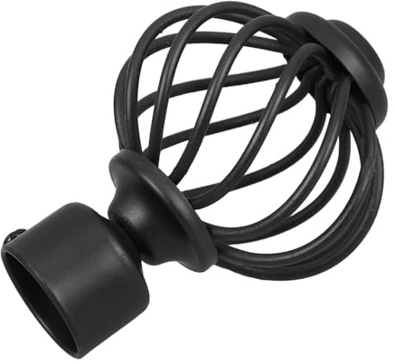 HEATSHAKING Remates para Barra de Cortina de Ventana 28 Mm Negros, Tapas de Extremo Metálicas Cuadradas para Varilla Romana, Accesorios Decorativos para Sala, Dormitorio y Oficina