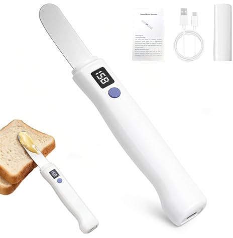 EPROICKS 2026 New Beheiztes Buttermesser, Frühstücksmesser,Brötchenmesser | Zwei Temperatureinstellungen,Temperaturanzeige,Klinge Aus Rostfreiem Stahl, Geeignet Für Harte Butter Und Gefrorenen Käse