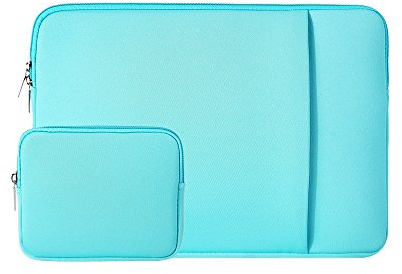 RAINYEAR Housse d'ordinateur Portable 15,6 Pouces Sac de Transport Protecteur avec Poche Frontale & Pochette pour Accessoires, Compatible avec 15,6 Pouces Notebook Ultrabook Chromebook(Bleu)