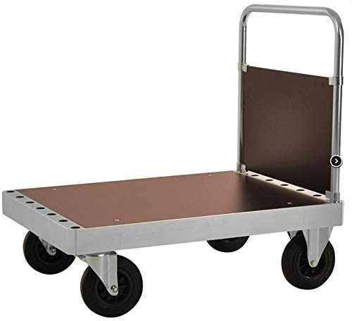 Profi Plattformwagen - Paketwagen - Transportwagen verzinkt - Boden aus melaminbeschichteter MDF Platte Belastbar ist 800 kg in 6 Ausführungen (120 x 80 x 96 cm mit Bremse)