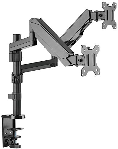 RICOO Monitor Halterung 2 Monitore Bildschirmhalterung Dual Monitor-Arm Monitorhalterung Ständer Arme für 13-32 Zoll Computer-Monitore PC Gaming Bildschirm TS9611 Stand Tischhalterung Monitor-Halter