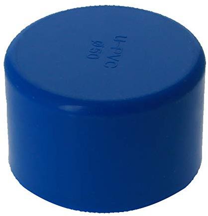 MroMax 50 mm PVC-Rohrkappenverschraubung, 5 cm PVC-Rohrendkappe, Stopfenadapter, Rohrverschraubungen, blau, 10 Stück