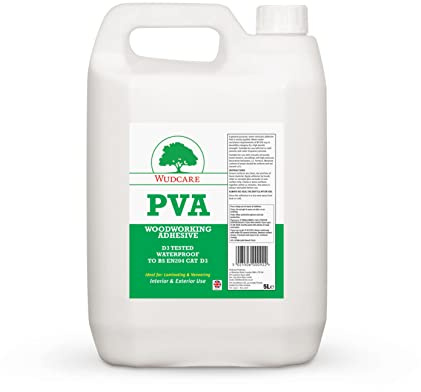 WUDCARE WCZPVA5000 Colle pour bois imperméable PVA 5 l Transparent 2,5 l