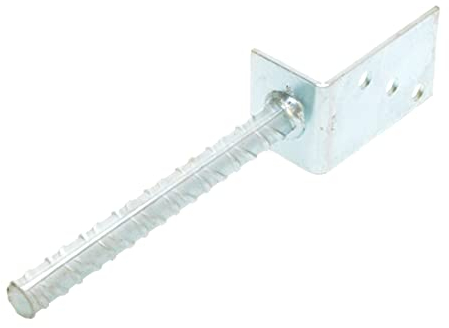 Aqbau Support de poteau en L pour sceller le béton galvanisé à chaud - Fixation de poteau en béton - Ancrage stable de poteau - Support en acier à sceller dans le béton - Support de poteau en forme de