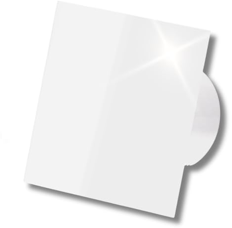 DOSPEL Badlüfter 100mm – Leiser, Energieeffizienter Bad Lüfter 15W – Weiß Lüfter für die Effiziente Belüftung – Modernes Glas-Panel – Verhindert Schimmel – Einfache Montage