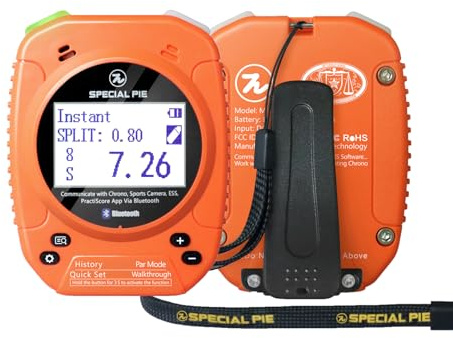 SPECIAL PIE Shot Timer - Perfekt für Feuerwaffen & RO Verwendung in USPSA, IPSC, IDPA, CAS, PRS, 3GUN & Steel Challenge Wettbewerben (Orange)