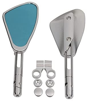 Motorrad Rückspiegel Für Royal Enfield Für Interceptor 650 Für Himalayan Retro Moto Motorrad Spiegel Bar End Rückspiegel Lenkerendenspiegel (Farbe : Silber)