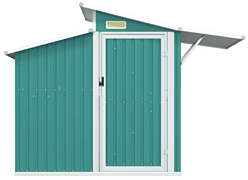 Keketa Trädgårdshus Trädgårdsverktyg Skjul Verktyg Trädgård Hjul Trädgårdsskjul Verktygshjul Trädgårdsredskap Grön 207x130x208,5 cm Galvaniserat Stål