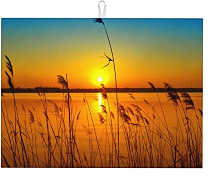 Reeds by the river Kitchen Drying Mat,Large Dish Drying Matt Kitchen Counter,Super Absorbent Dishes Drainer Mats 18x24