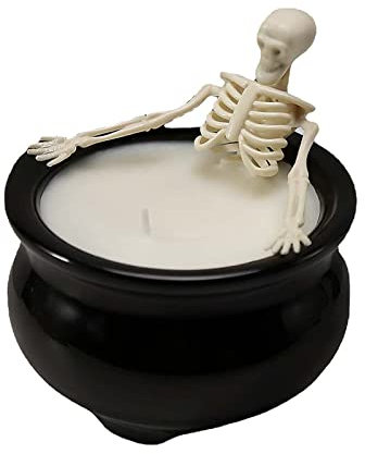 MINGZHE Halloween-Schädel-Kerze, Halloween-Dekoration, Skelett-Kerzen, Totenkopf-Kerzen, Skelett-Design mit Milchbad, Vintage-Bauernhaus-Gothic-Dekoration, Geeignet für Familienurlaubspartys Im(#1)