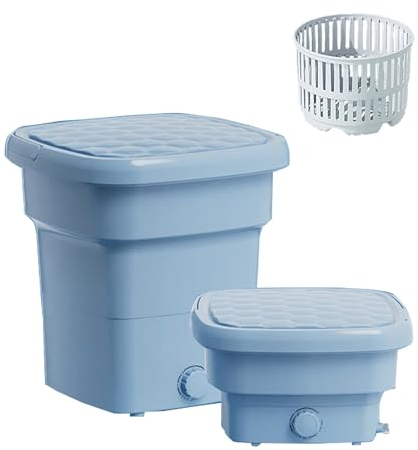 MKYOKO Mini Lavatrice Portatile con Centrifuga, capacità di 11 Litri, può Essere Utilizzata per Casa, Viaggi, Appartamento, Campeggio, Pulizia di Vestiti per Bambini, Biancheria Intima (Color : Blue)