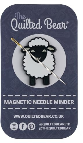 The Quilted Bear Magnetic Needle Minders - Aguja esmaltada para costura, bordado y accesorios de punto de cruz, soporte seguro para alfileres y agujas (oveja)