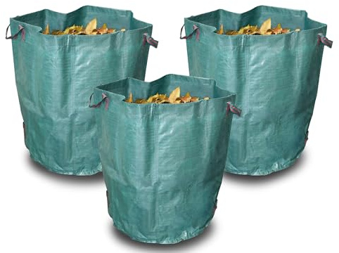 3x SECURA Gartenabfallsack/Laubsack - 300 Liter Fassungsvermögen, Robuster und Wiederverwendbarer Gartensack für Gartenabfälle und Laub