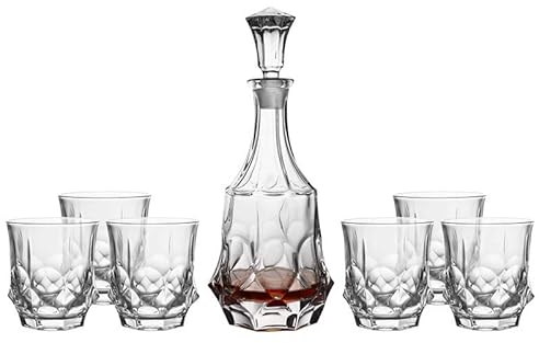QTANZIQI Verres à Whisky en Cristal, Ensemble de 6 Verres à l'ancienne, pour Boire du Bourbon, du Whisky, des Cocktails, du Cognac, Cadeau pour Petit ami (Type 2)