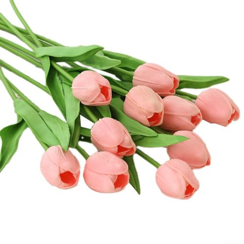 PETSTIBLE Elegant Real Touch Tulip Flower Arrangement for Home Decor and Wedding (2#)