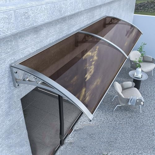 Eingangstür Vordach aus Aluminium und Polycarbonat, Vordach Haustür mit Seitenteil, Türdach, Balkon, Pavillion, Regenfest und UV Schutz(80x100cm)