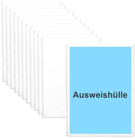 12 Stück Ausweishülle A7 Transparent Scheckkartenhülle 78×110 mm Schutzhülle für Ausweis Kreditkartenhülle SchüLerausweis Kartenhüllen Fahrkartenhülle für Ausweishüllen Holder