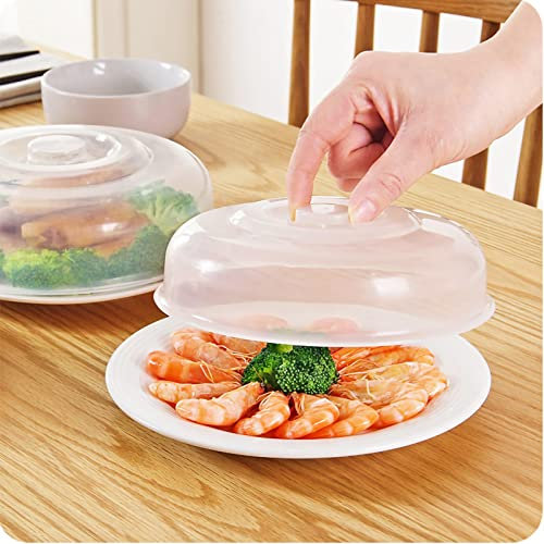 Mikrowellen-spritzwassergeschützte Abdeckung, 1 Stück, Mikrowellen-spritzwassergeschützte Abdeckung, Lebensmittelabdeckung, Transparentes PP-Material (Extra groß 23 cm)