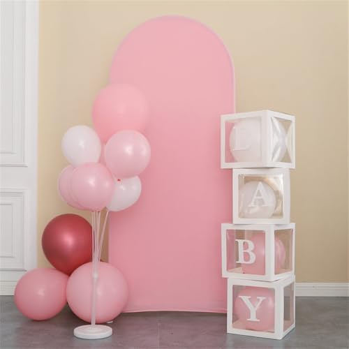 Hiseng Arche Mariage Couverture, Toiles de Fond Anniversaire en Forme d'Arche pour Fête de Mariage, Anniversaire et Prénatale Décoration 4ft 5ft 6ft 6,6ft 7,2ft (7.2ft(220x120cm),Rose)