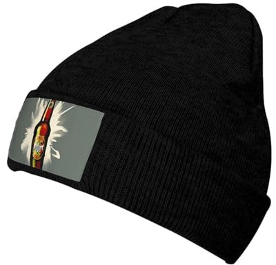 UVBDF Beer-Bubble-Mütze für Herren und Damen, Strick-Wintermütze, warm und modisch, Kopfbedeckung für alle Jahreszeiten, Schwarz , Einheitsgröße