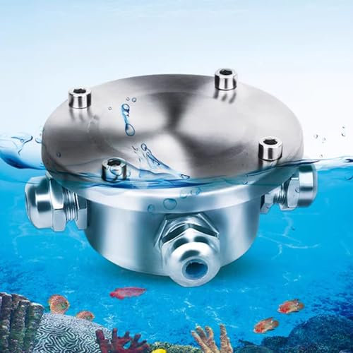 Unterwasser-Wasserdichter Anschlusskasten - IP68 Versiegelter 304-Edelstahl-Außenlicht-Anschlusskasten, Schwimmbad-Unterwasserbrunnen-Lichtübergangskopf, For Unterwasserbeleuchtung, Brunnen(1 in 1 out