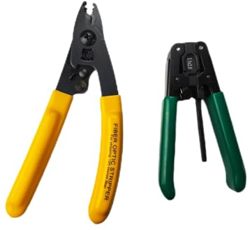 FTTH Cold Tool - Juego de pelacables flexibles de dos funciones (pelacables de cable de caída FTTH + pelacables ópticos de fibra de tres puertos)