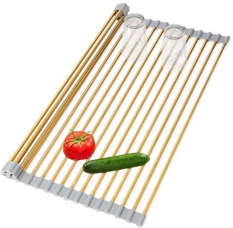 HAYAWEY Huvudprodukt - Rullbart diskställ i rostfritt stål guld (45,7 x 33 cm)
