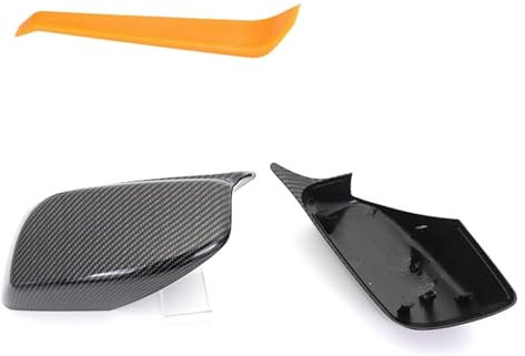 Tür Spiegelkappen Für 5 Series E60 E61 E63 E64 2004–2008 520i 525i 528i 528xi 530i Carbon-Look, Schwarze Rückspiegel-Abdeckkappen Rückspiegelkappe(Carbon Fiber Look)
