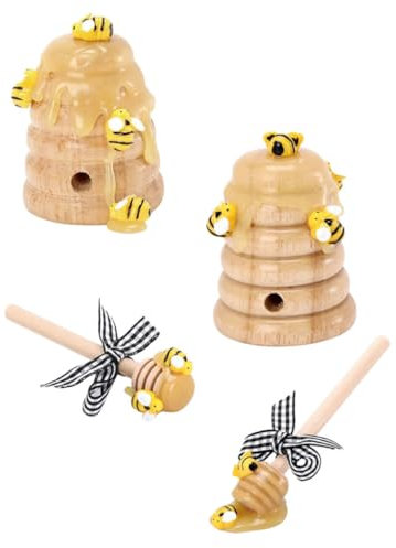 QUMIIRITY Décoratif Ruche Abeille avec Bâtonnet à Miel Ornement pour Fête des Abeilles Décoration Multifonction pour Intérieur Et Extérieur pour Centre De Table Et Style Campagne