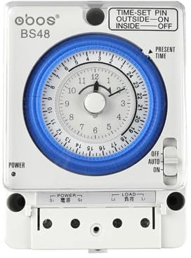 Minuterie mécanique haut de gamme BS48 220 V, minuterie avec configuration 96 fois par jour, mini plage de temps 15 min