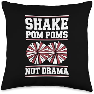 Shake Pom Poms Not Drama Cheerleader Funny Cheerleading Throw Pillow