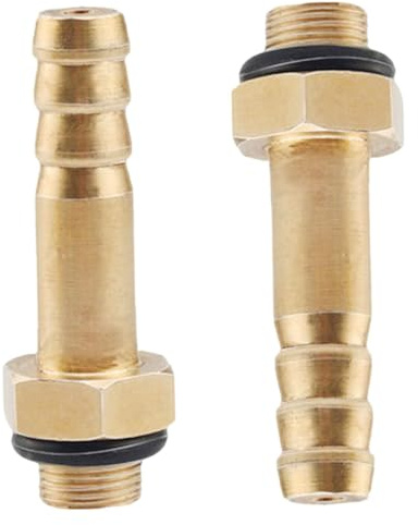 HEMOTON Adaptador de Gas para Estufa de Camping Conexión Rápida, 2 Piezas Latón 4.9 Cm para Mangueras 8-10 Mm, Accesorios para Parrilla y Regulador de Gas para RV