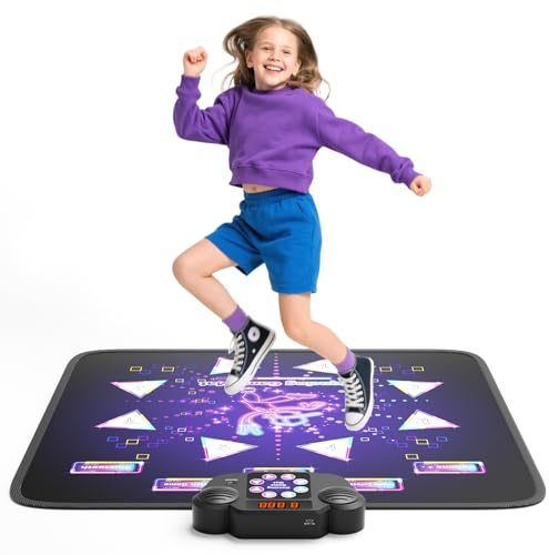 Zyncove Alfombra de Baile Infantil con 8 Flechas Luminosas LED, 6 Modos de Juego y batería Recargable cumpleaños para niños y niñas de 3 a 12 años