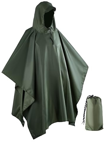 Goldeluxe Poncho Impermeable Ultraligero para Hombre y Mujer – Chaqueta de Lluvia de Tafetán con Revestimiento PU, 8000mm Impermeable, Resistente a Desgarros, Secado Rápido, Transpirable, Plegable y V