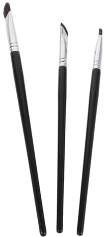 OUNONA 3pezzi Pennelli Per Trucco Occhi Con Pennello Piatto Per Eyeliner e Pennelli in Spugna Per Ombretto Kit Di Morbidi Per Contouring e Applicazione Di Ombretto Con Custodia Portatile