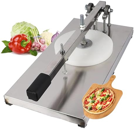 Manual Pizza Pasta Press(12-24cm), Stainless Steel Pizza Press, Adjustable Dough Thickness(0.3-5cm), Easy to Use, for Western Food Shops, Tortillas,20CM