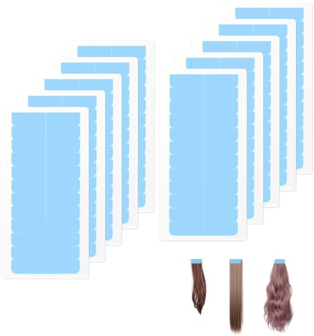 leruiyezs 240 Pcs Bande Adhesive Extension Double Face Pour Extensions De Cheveux,Ruban Adhésif De Remplacement,Bleu,Haute Adhésion,Facile à Utiliser,Adapté Aux Extensions De Perruques,Cheveux