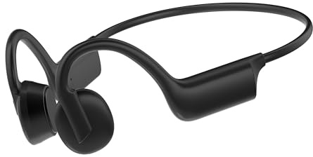 DCU TECNOLOGIC Auriculares de Conducción Ósea, Bluetooth 5.0, Resistente al Sudor IPX4, 12 Horas de Batería, OpenEar, Negro