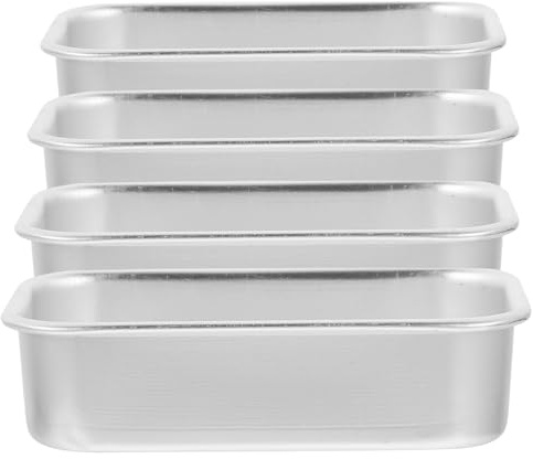 HOMOCONO 4 Pezzi Teglie da Forno Rettangolari in Resistente Alta Temperatura per Pane e Dolci Stampo per Torte Casa e Ristorante Facili da Pulire e Pratiche