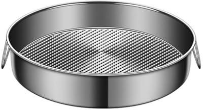 Teglia da forno rotonda in acciaio inox, 24-32 cm, antiaderente, per torte, cheesecake, quiche e pizze profonde, lavabile in lavastoviglie, adatta per forno, congelatore e vassoio a vapore (28 cm)