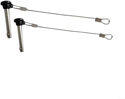 2 perni a scatto in acciaio inox per top Bimini, perni di sicurezza con testa in nylon nero, per cerniere marine