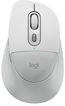 Logitech Signature Comfort Plus M850 L kabellose Maus | Bluetooth-Maus mit Handballenkissen, leisen Klicks, 24 Monate Batterie, anpassbaren Tasten, für Windows, Mac, iPad - Weiß