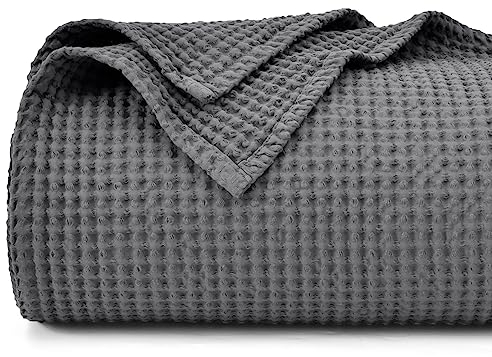 PHF Decke aus 100 % Baumwolle, Waffelgewebe, Queensize-Größe, 228,6 x 228,6 cm, leicht, gewaschen, weich, gemütlich, atmungsaktiv, toller Überwurf für Couch, Bett, Sofa, elegante, ästhetische
