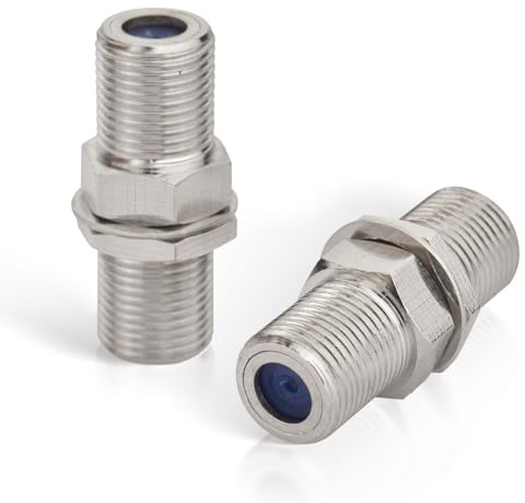 Superbat F Buchse Adapter, F-Verbinder/F Buchse auf F Buchse/Bulkhead Steckverbinder/F-Adapter für Antennenkabel Satellitenkabel Koaxialkabel Kabel Verlängerung，2 Stück